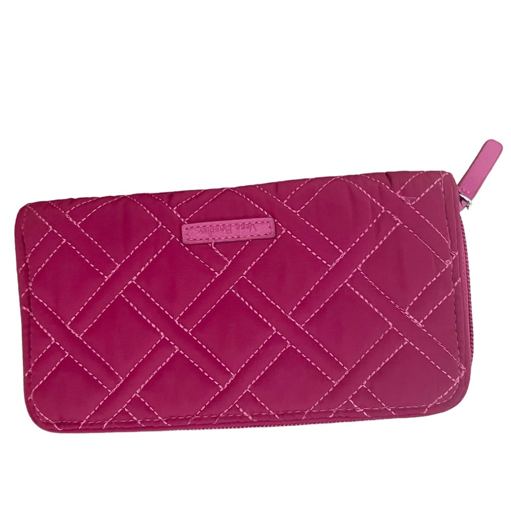 Vera Bradley Magenta Barbie Core Quilted Zip Wallet